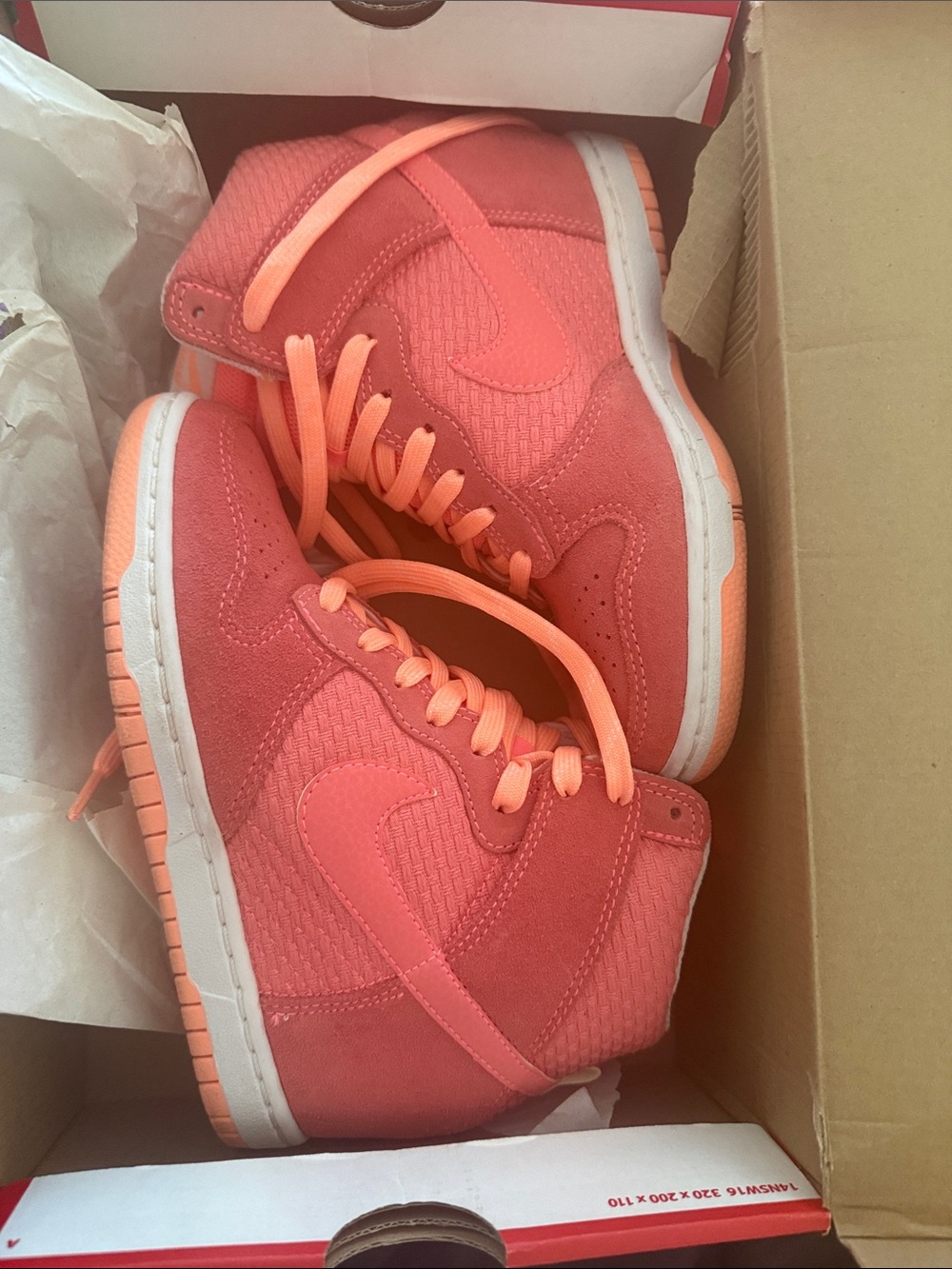 Nike Women's Coral/Papaya High-Top Sneakers